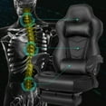 thumbnail image 6 of FULLWATT Racing Style Reclining Gaming Chair High Back Large Size Ergonomic Adjustable Swivel Computer Chair with Footrest Headrest and Lumbar Support PU Leather Executive Office Chair (Black), 6 of 12