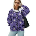 thumbnail image 5 of COEQINE Women's Full Zip Up Hoodie Fashion Sweatshirts Butterfly and Rose White Print Oversized Long Sleeve Jacket Fall Outfits Tops Y2K Casual Wear with Pockets, XS, 5 of 7