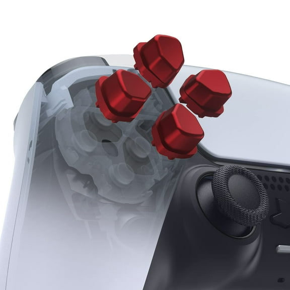 eXtremeRate Ergonomic Split Dpad Buttons Scarlet Red Independent Dpad Direction Buttons for PS5 EDGE Controller