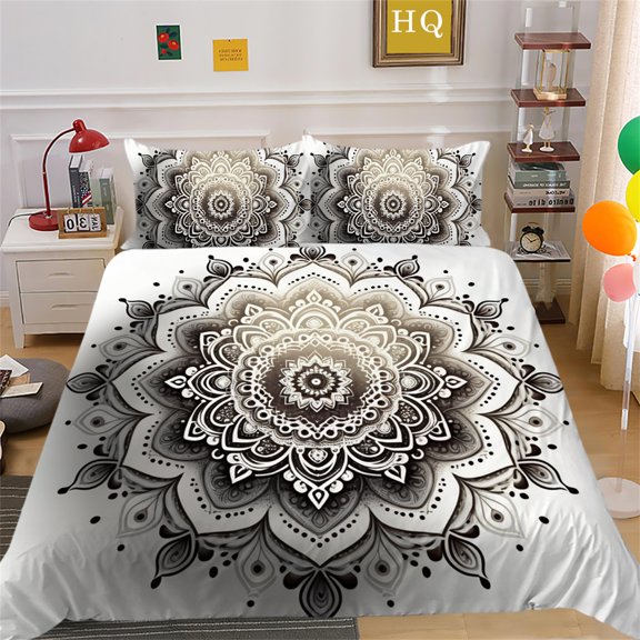 YJHDM Mandala Bedding Set 3D Bohemian Down Duvet Cover Pillow Case 2/3pcs Paisley Quilt Cover