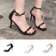 thumbnail image 7 of Nrmvnmi 2024 Women's High Heels Stiletto Summer Open Toe Ankle Strap Heels for Wedding Prom Party Gown Shoes White Mothers Day Gifts, 7 of 7