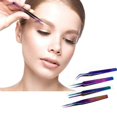 thumbnail image 5 of Juego de pinzas de acero inoxidable Rainbow, juego de pinzas de precisión antiestáticas para extensión de pestañas, vello Facial, cejas, arte de uñas, 5 uds. Adepaton HMHZ225, 5 of 5