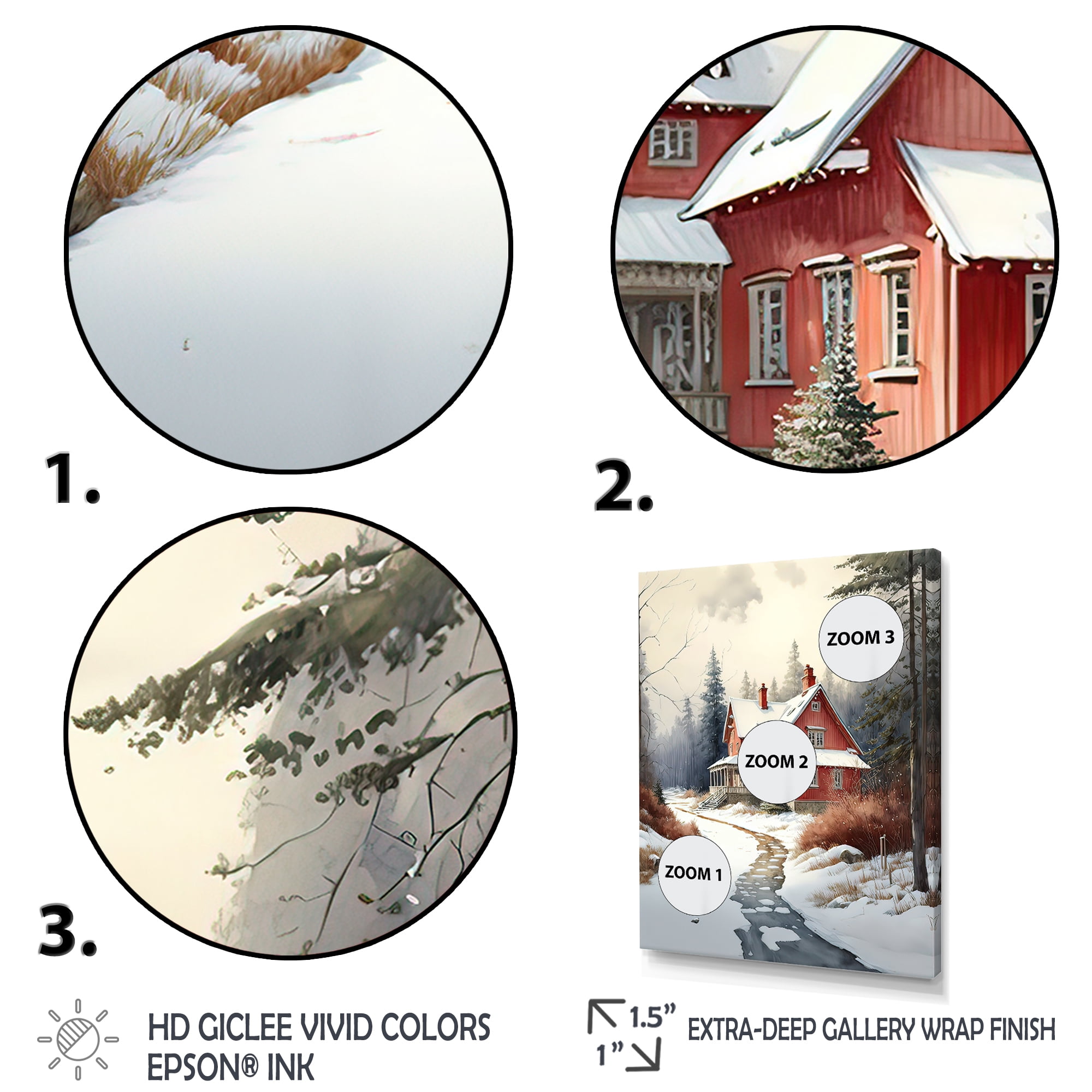 Designart Cold Winter View On The Country VI Canvas Wall Art