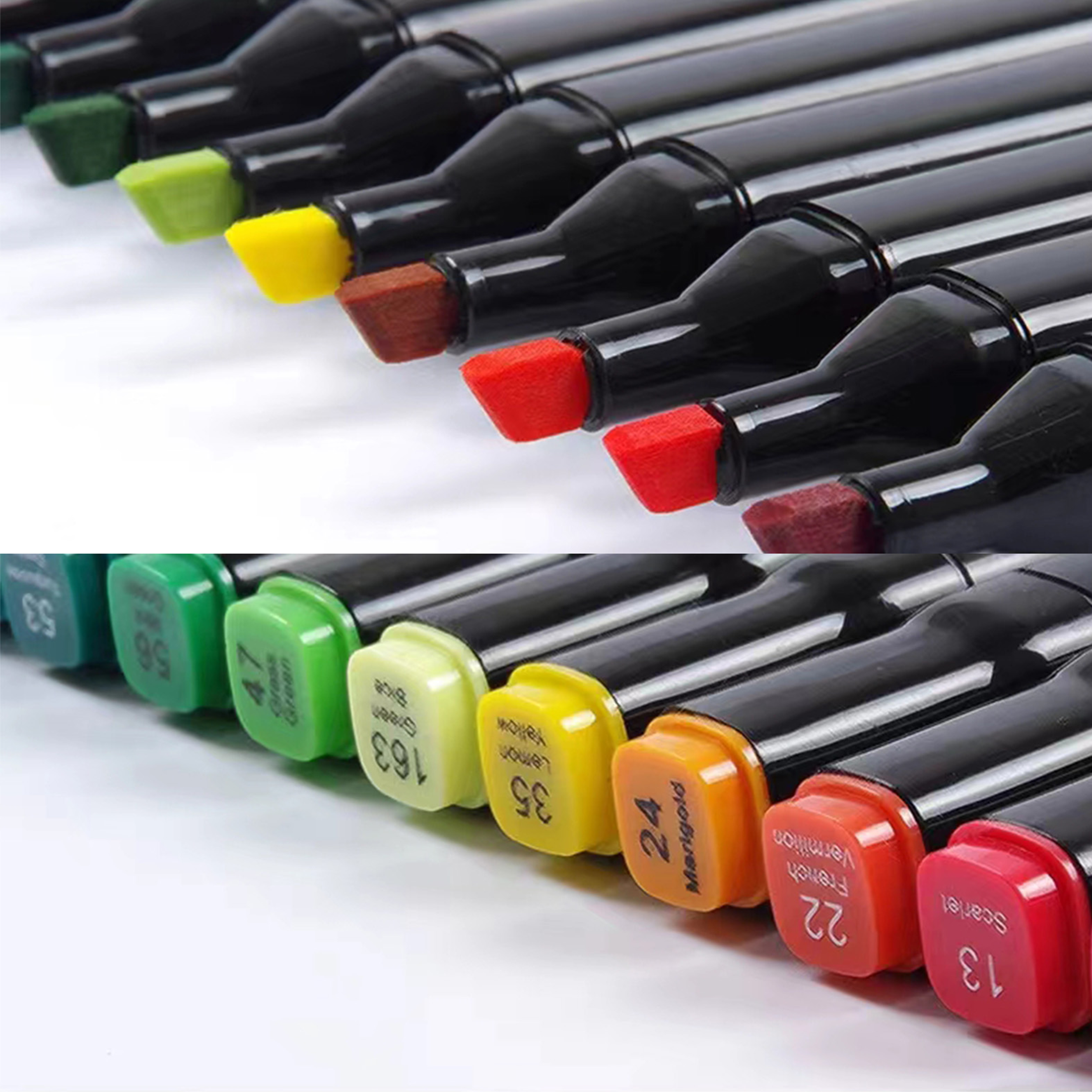 80 Colores de Marcadores a Base de Alcohol con Punta de Pincel, MIKOUJOS Set de Plumones de Doble Punta para Colorear y Dibujar para Adultos 7