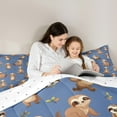 thumbnail image 5 of Manfei Kawaii Sloth 3 Pieces Queen Comforter Set,Cartoon Animal Bedding Sets,Jungle Wildlife Bedding Comforter Set,Breathable Cute Room Decoration,Reversible, 5 of 8