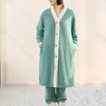 thumbnail image 2 of Penkiiy Womens Pajama Sets, Fuzzy Fleece Long Pajama Loungewear, 2 Piece Winter Sherpa Sleepwear Soft Cozy Long Sleeve Pjs Green, 2 of 8