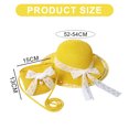 thumbnail image 3 of 52-54 cm circunferencia del sombrero sombrero para el sol para niños protector solar sombrero de paja de playa lazo de encaje sombrero para el sol de verano y conjunto de bolsa de paja, 3 of 6