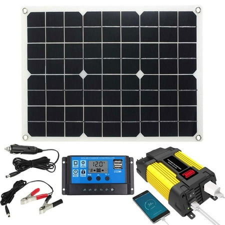 

Julam Solar Power System Kit 30A Solar Charge Controller Starter Kit Multi-Function 30A Charge Controller 12V Solar Power Kit portable