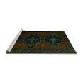 thumbnail image 2 of Ahgly Company Machine Washable Indoor Rectangle Persian Turquoise Blue Traditional Area Rugs, 5' x 7', 2 of 4