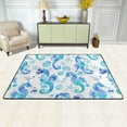 thumbnail image 2 of Dreamtimes Watercolor Seahorses Starfishes Area Rug, 36"x24" Turquoise Blue Seashells Non-Slip Washable Indoor Door Mat, Absorbent Floor Mat for Bedroom Kitchen Entryway Bathroom, 2 of 7
