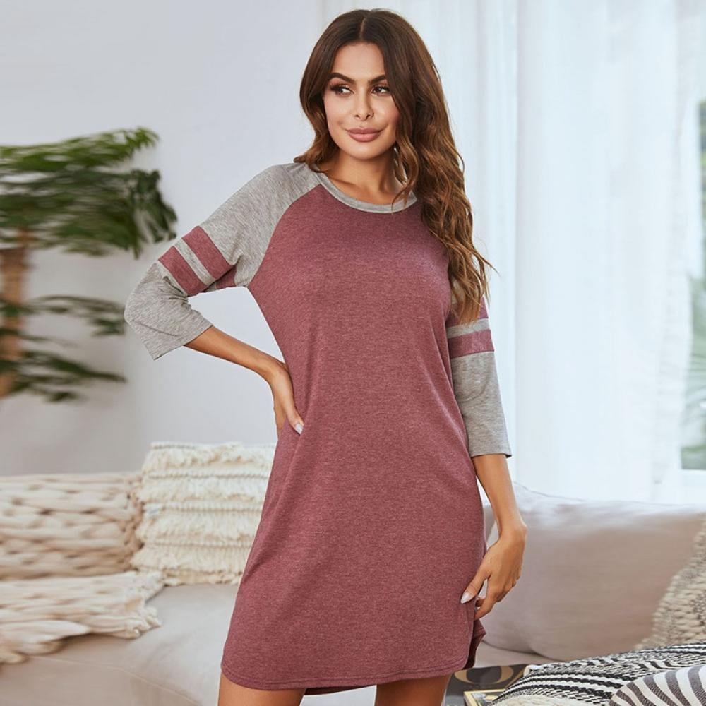 Clearance! Nightgown Womens Cotton Night Shirt for Sleeping Sleepwear 1