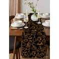 thumbnail image 2 of Black Fall Pumpkin Burlap Cotton Table Runner 18x72 Inches Long, Thanksgiving Country Plants Lines Farmhouse Table Runners, Outdoor Dining Tablecloths Decor for Baby Shower/Party/Wedding, 2 of 6