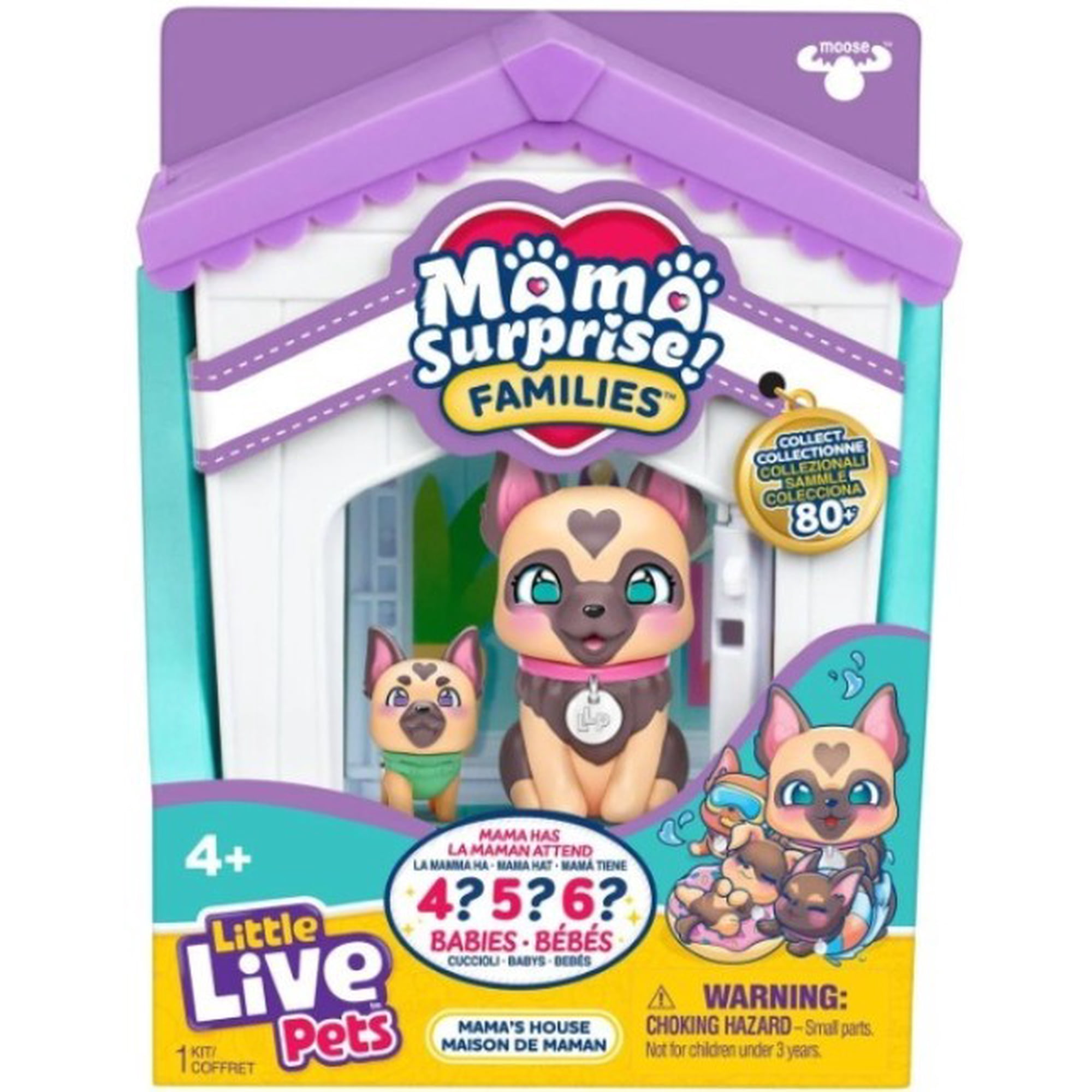 Little Live Pets Mama's House Shepherd Family Interactive Toy (with 4, 5 OR 6 Babies)