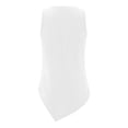 thumbnail image 4 of AOMPMSDX 2 Pack Womens Tank Tops Causal Solid Color O-Neck Button Asymmetrical Hems T-Shirt Top White Elegant Summer Camisole Shirts XL, 4 of 5