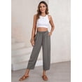 thumbnail image 4 of Pantalones EVALESS Barrel para mujer, verano, gris oscuro, talla XL, 4 of 7
