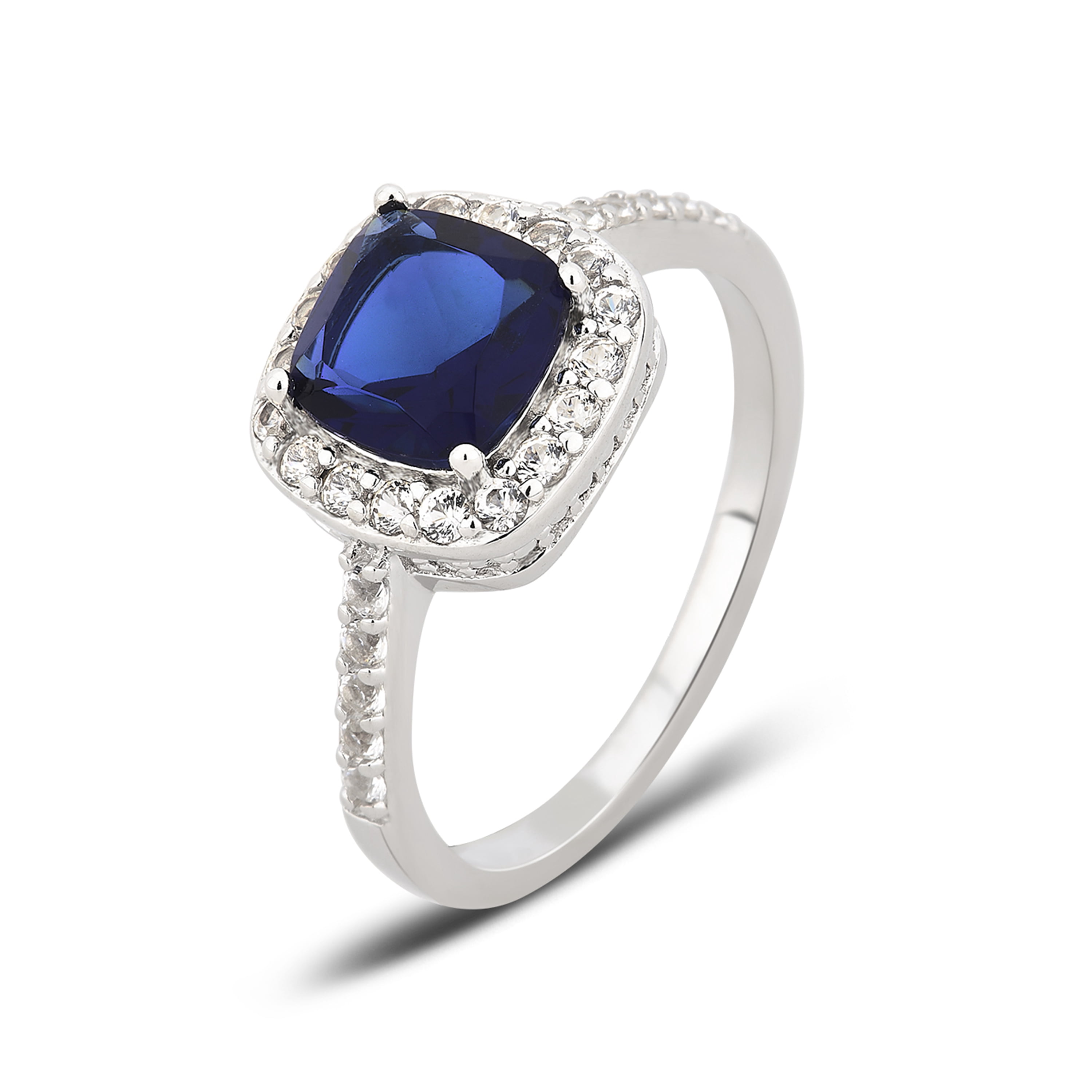 Diamond accent, Created Blue Sapphire & White Sapphire Sterling Silver 3 Piece Jewelry Set