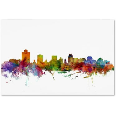 Trademark Fine Art "Salt Lake City Skyline" Canvas Art by Michael Tompsett