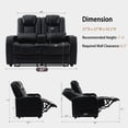 thumbnail image 6 of 57" Loveseat Recliner, Recliner Sofa with 3 Cup Holders and 2 Pillows, Wall Hugger Recliners & 135° Reclining Loveseat (Black PU Leather Furniture), 6 of 7