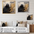 thumbnail image 4 of Designart "Arabic Woman In Black And Gold" Abstract Painting Floater Framed Wall Decor, 4 of 5