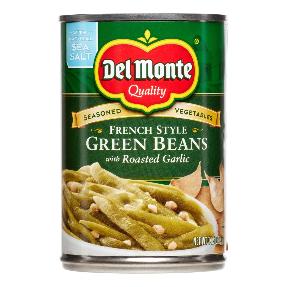 Del Monte Green Beans French Style With Roasted Garlic, 14.5 Oz