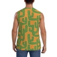 thumbnail image 4 of Pofeuu Cactus 2 Print Men's Muscle T-Shirt, Sleeveless, Muscle Tank, Classic Muscle Tee Top For Men Casual Sleeveless Muscle T-Shirt Trendy Clothes-Medium, 4 of 7