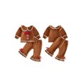 thumbnail image 2 of RUINIXCW Toddler Baby Girl Christmas Gingerbread Outfit Infant Girl Fall Winter Warm Clothes Plush Peter Pan Collar Long Sleeve Shirt Tops Pants Set, 2 of 10