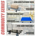 thumbnail image 5 of HPDMC Steel Platform Truck/Smooth Deck Platform Truck Industrial Push Cart 48" L x 30" W Portable Dolly Large Flatbed with 8" Wheels 1000lb Capacity, Black, 5 of 17