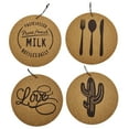 thumbnail image 5 of unbranded 4pcs Round Cork Coasters Cork Drink Coasters Drink Cup Pad Heat-resistant Cup Mats Cork Placemats, 5 of 8
