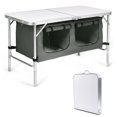 thumbnail image 1 of Gymax Folding Camping Table Aluminum Height Adjustable w/ Storage Organizer Grey, 1 of 10