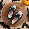 thumbnail image 6 of Women's Men's Halloween Slippers Lantern Pumpkin Slippers Ghost Slippers Skeleton Slippers Vintage Memory Foam Plush Slippers Household Shoes One-Step Slippers, 6 of 7