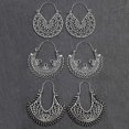 thumbnail image 3 of Pendientes colgantes geométricos de Aleación hueca bañados en plata antigua Yashi HQEF-1961, 3 of 5
