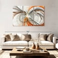 thumbnail image 2 of Elephant Stock An Abstract Wall Art - Horizontal Multi Panel Canvas - Living Room Wall Decor - Abstract Multi Panel - Orange And Gray Decor - 74" x 48", 2 of 8