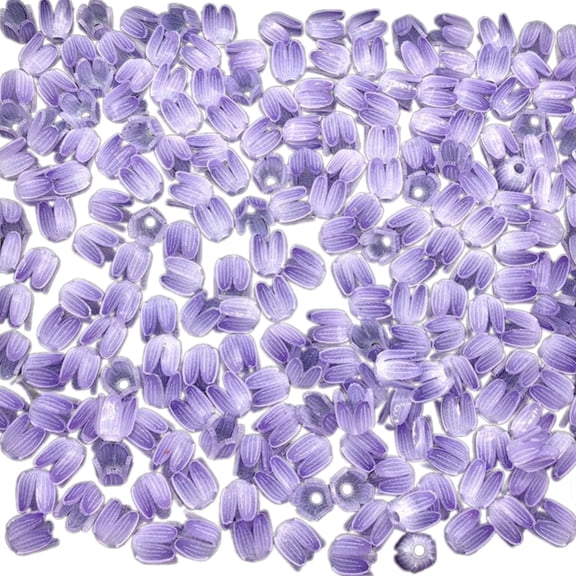 50 Pcs Flower Beads Craft Beads Color Print Tulips Bud Craft Supplies for Necklaces Bracelets Jewellery Making