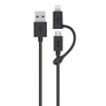 thumbnail image 2 of Belkin Micro-USB Cable with Lightning Connector Adapter, Black, 3 ft, 2 of 3