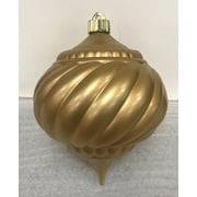Holiday Time Gold Matte Swirl Onion 6" Shatterproof  Christmas Ornament 1 Count