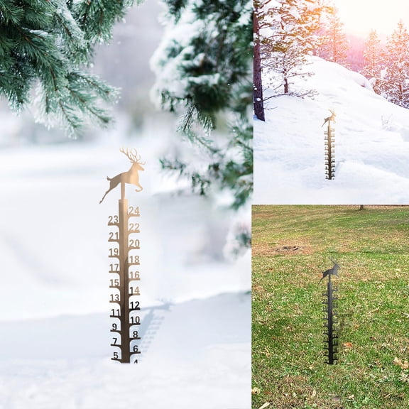 Yannianjz under $5 2Pcs Snow Gauge, Snow Measuring Gauge,Metal Snow Meter,Outdoor Garden Snow Gauge,Christmas Yard Decoration,Winter Snow Depth Measurer