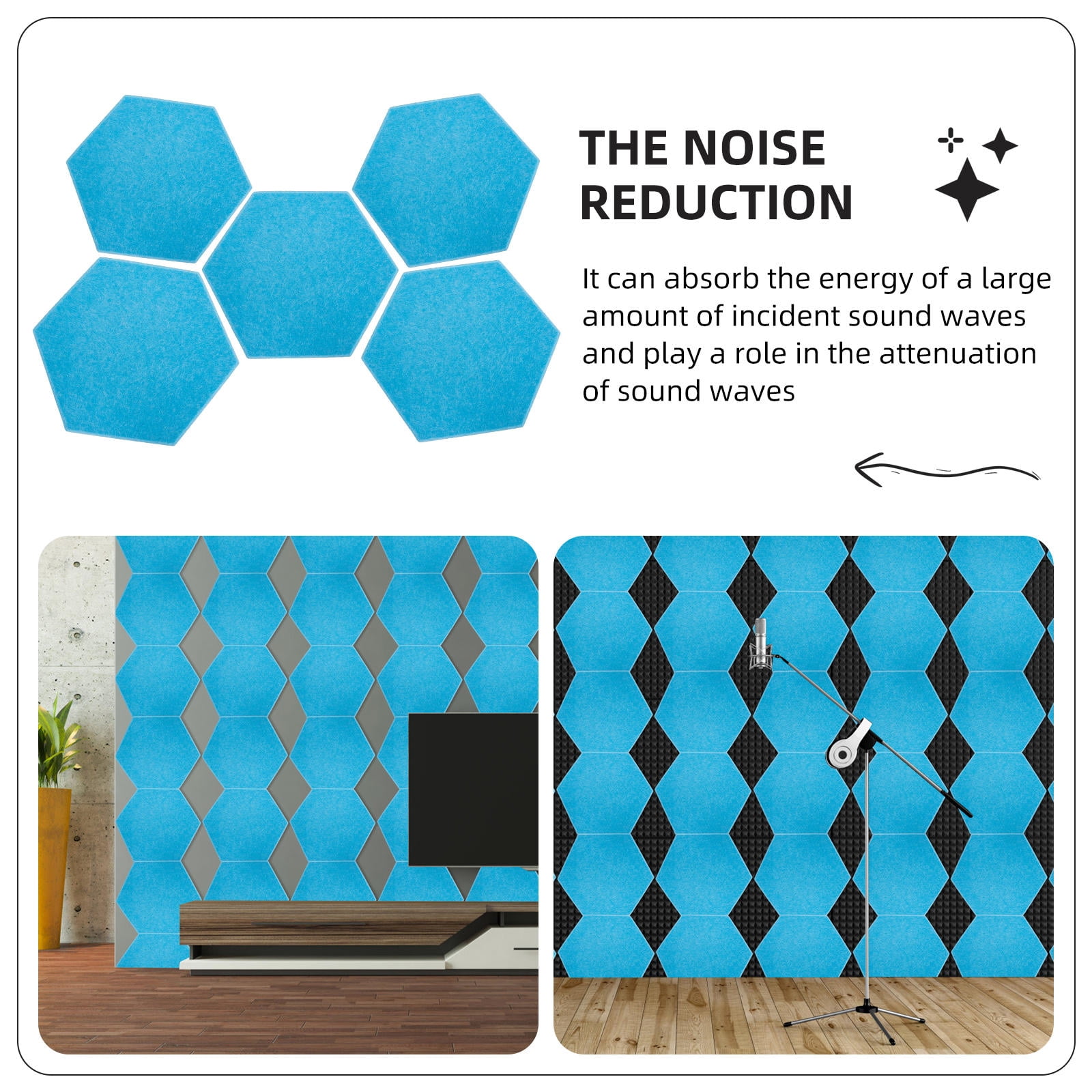 HINTRMENT 5Pcs Acoustic Panel Absorbing Board for Home Theater and Office Use