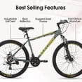 thumbnail image 5 of 26 inch Aluminum Mountain Bike, Shimano 21-Speed Mountain Bicycle Dual Disc Brakes for Woman Men Adult Mens Womens,Gray, 5 of 7