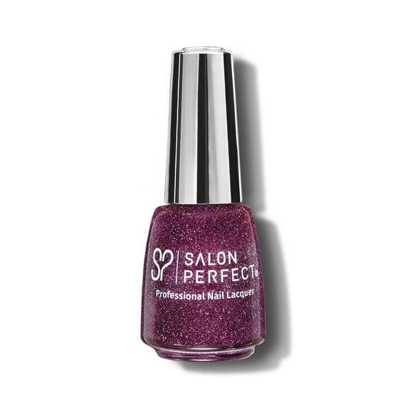 Salon Perfect Flash Nail Polish, 376 Shine & Dandy, Purple Glitter, 0.5 fl oz