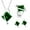 Green, variant on Big Square Rainbow Created Topaz Wedding Ring, Princess Cut CZ Stone Necklace and Stud Earrings Jewellery Set (Multi, Size 8) T295