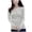 Grey, variant on Women's Top O-Neck Casual Blouse for Women with Loose Fit and Button Detailing Versatile Long Sleeve Shirt for Everyday Wear Modern Style