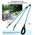 thumbnail image 3 of ASDIIT Anti-Tangle Multi-Head Dog Leash Black Nylon Rope Double-Head Extended Pet Traction Rope for Any Dog Outdoor Walk, 3 of 7
