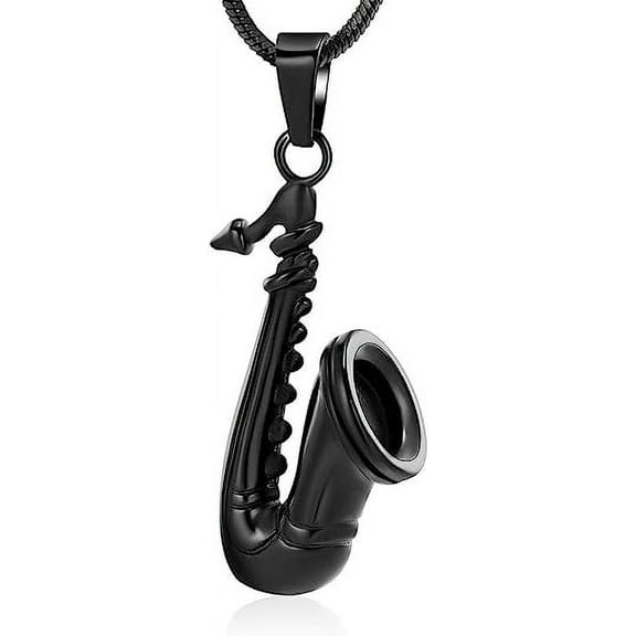 Music Urn Saxophone Cremation Jewelry for Ashes Stainless Steel Urns Pendant Keepsake Memorial Jewelry Ash Keepsake Pendant