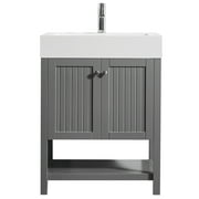 Pavia 28” Single Vanity in Grey with Acrylic under-mount Sink with Mirror without Mirror
