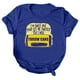 thumbnail image 1 of Gibobby Playera de Manga Corta Casual Suave Blusa O-cuello Impresión Mangas sueltas Mujeres Casual Tops Camiseta corta Blusa mujer(Azul,G), 1 of 4