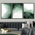 thumbnail image 3 of PixonSign Framed Wall Art Set Vibrant Green Gradient Pastel Paint Stroke Landscape Collage Abstract Canvas Print Modern Art Decor for Living Room, Bedroom, Office -24"x36"x3 Panels Black, 3 of 5