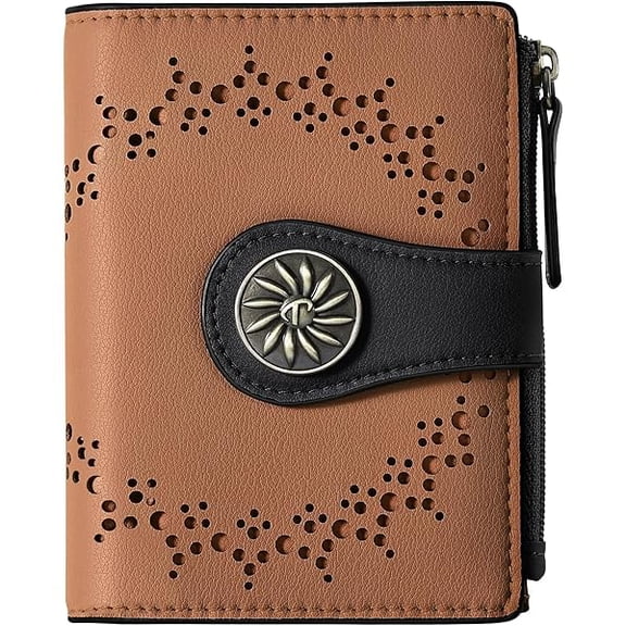 ZLCSmall Wallet Women Bifold RFID Blocking Card Holder Leather Wallets with Zipper Coin Pocket