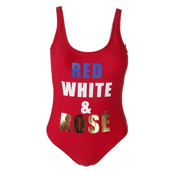 California Waves Juniors Red Metallic Graphic Cheeky One-Piece Swimsuit XS