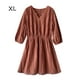 thumbnail image 1 of Vestido de encaje con cuello en V, cintura alta, verano, una línea, mini vestido corto hueco, naranja, XL Speravity AP001265-08B, 1 of 7