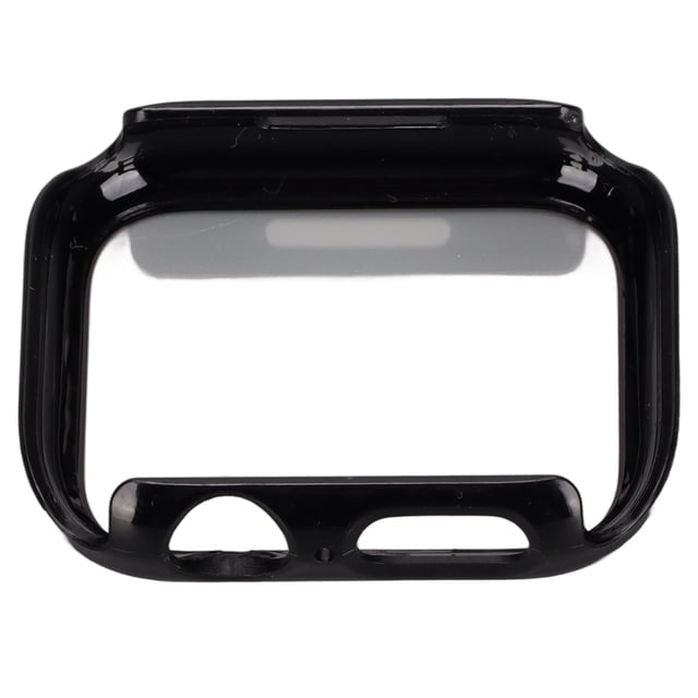 Estuche protector para reloj con protector de pantalla de vidrio templado de cobertura total HD para IWatch Series 7 2021 41 mm negro